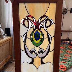 Two Panes Of Matching Stained Glass