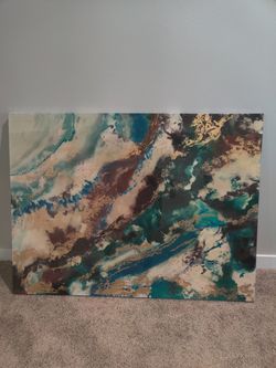Marble style gloss print with gold flakes