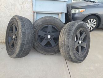 3  17in jeep wheels & tires