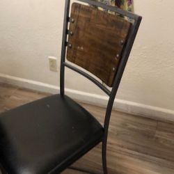 Industrial Wooden And Metal Chairs 