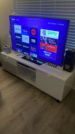 White Ikea Byas Tv Stand Entertainment Center