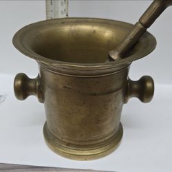 Antique Brass Mortar and Pestle