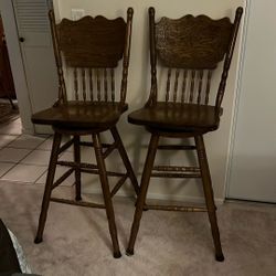 Kitchen Wooden Backed Stools