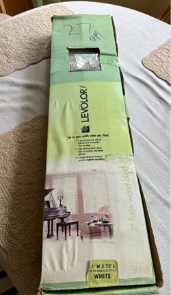 Levolor White 2" Faux Wood Blinds 31" W x 72" L (fits 27"-31")