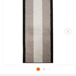 Custom Size Runner Rug Circle Design Gray-Black