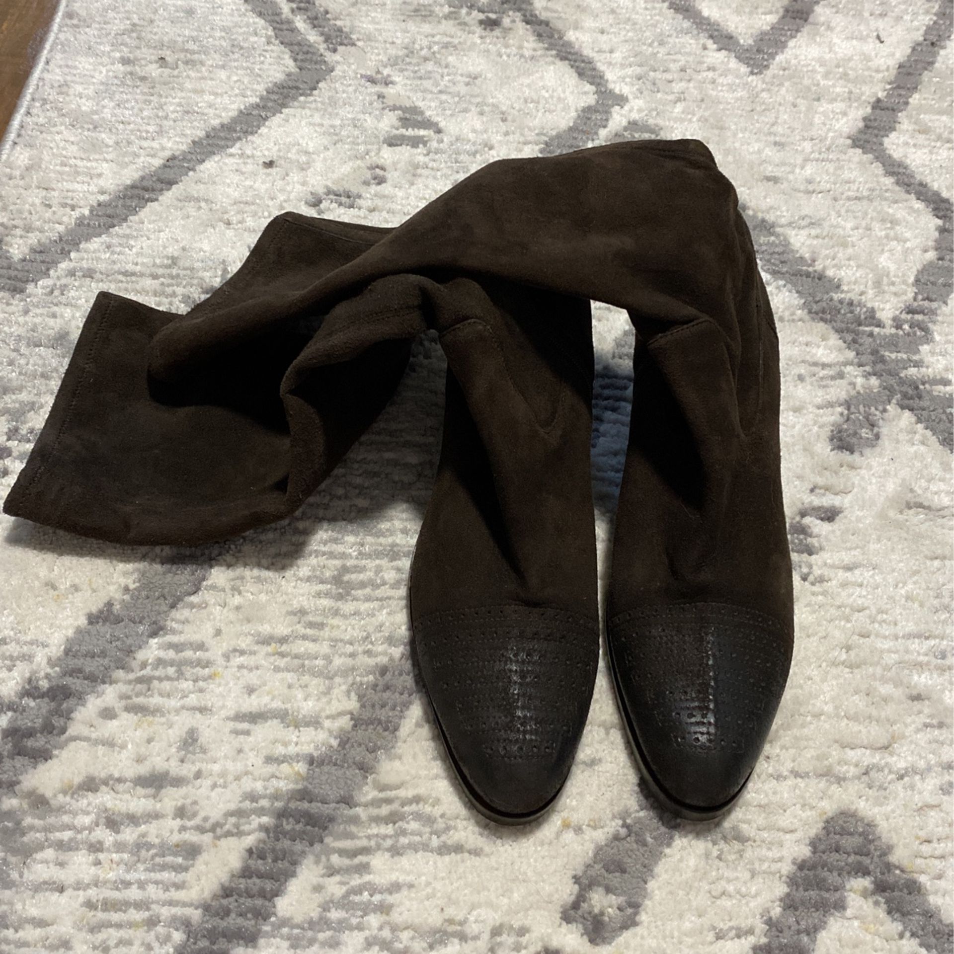 Prada Boots Suede Leather, Brown, Size 38