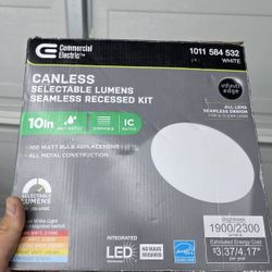 Canless Seamless Recessed Kit 10in Light 100 Watt