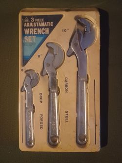 Vintage Kmart Adjustamatic 3-Piece Wrench Set - Made in Taiwan - Drop Forged Steel lot2