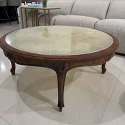 antique real marvel top coffee table 