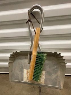 John Deere Large Dustpan With Brush Marked John Deere. Great For Garage Cleanups