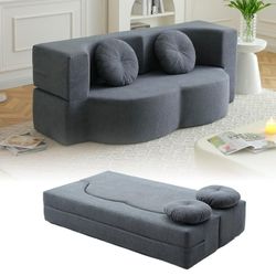 2-in-1 Folding Sofa Bed with Pillow