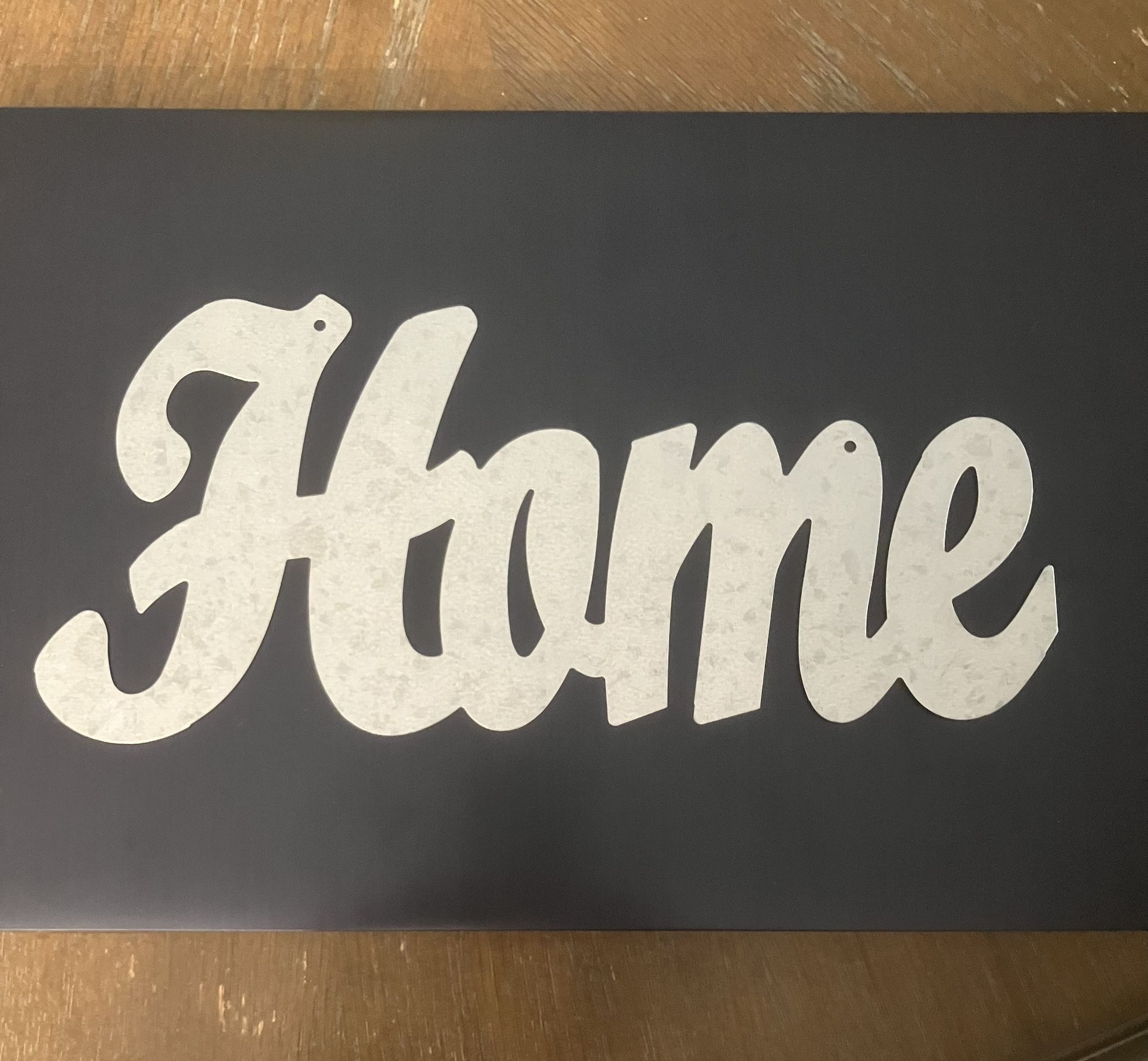 Galvanized Metal Word for Home Decor, 5x11 Inch Rustic Large Metal Cutout Letter for Craft Projects, Wreath, DIY Accessories, Wall Hanging, Silver