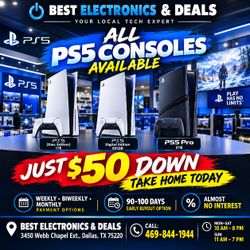 Ps5 Digital , Disc, Limited Edition Available On Payment With $50 Down To Take Home Easy Online Application ,flexible Payments