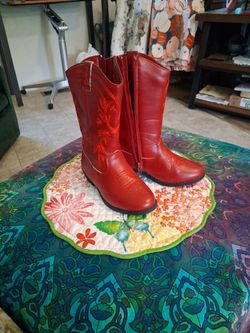 Red Boots Size 13 In Very Good Condition Cash ONLY