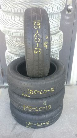 Four used 185 60 15 America Cargo tires