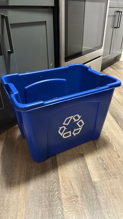 Blue Plastic Recycling Bin