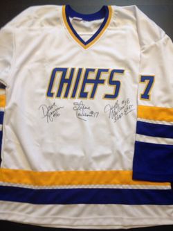 Slap Shot Autographed Chiefs Jersey w/COA!