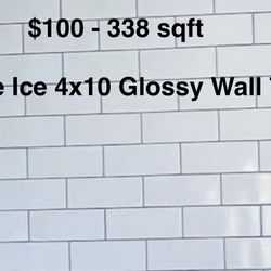 White Ice 4x10 Glossy Wall Tile - 338 sq ft total