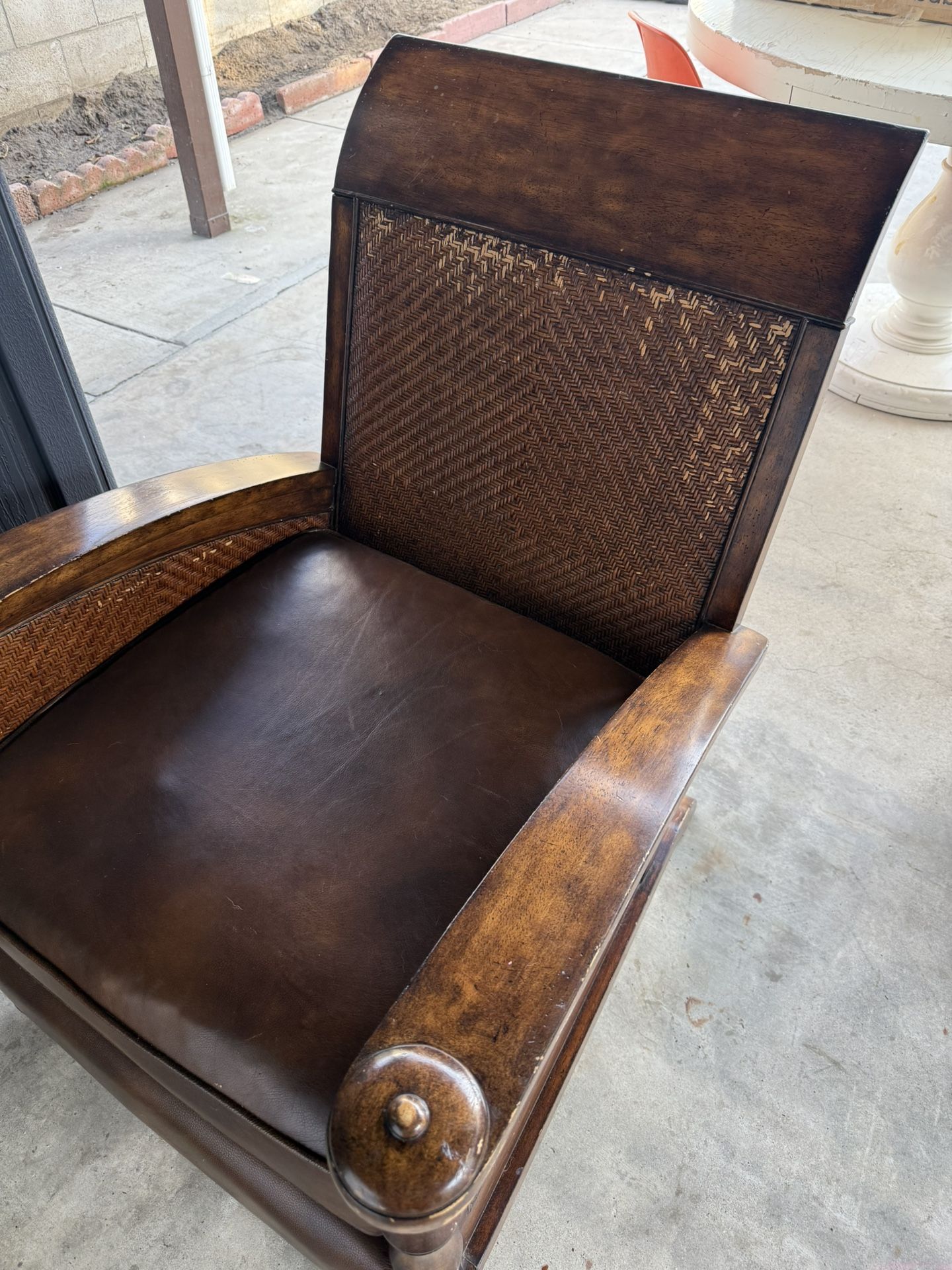 Tommy Bahama Wooden Chair W/ Ottoman 