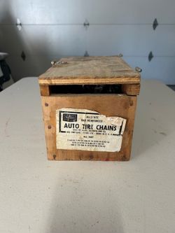 Allstate Bar-Reinforced Tire Chains with Original Wood Crate
