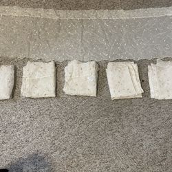 6 Piece Beije And Gold Sheer Valences $40 OBO 