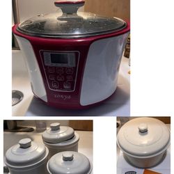 Sonya Electric Stew Pot With 4 Ceramic Pots