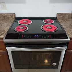 WHIRLPOOL, STAINLESS  STEEL. ELECTRIC STOVE.