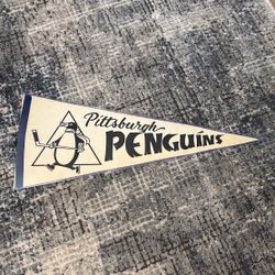 Vintage Pittsburgh Penguins Pennant  Man Cave 