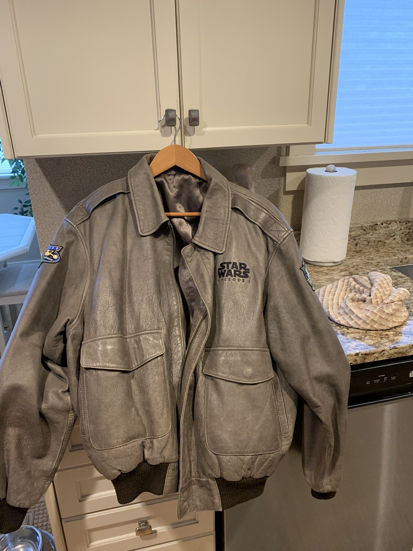 Star Wars, leather bomber jacket Episode One Bravo Squadron