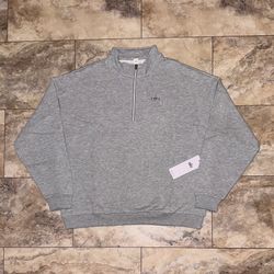 Alo Yoga Accolade 1/4 Zip Pullover Athletic Heather Grey NWT Quarter Zip Sweatshirt Size XL
