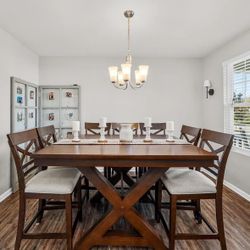 Table With Built In Leaf 8 Chairs 