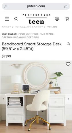 Pottery Barn Teen Storage Desk in white