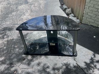 TV Stand Black Glass Shelf up to 42” Television