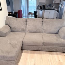 small gray sectional couch