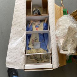 Porcelain collectible Asian 20 inch tall new doll in the original box