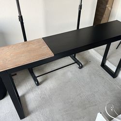 Black Metal & Wood Console Table - Lightly Used