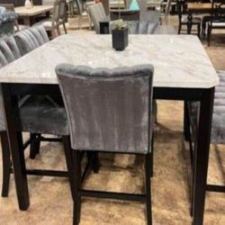 ✅️✅️5pc Black / Gray Square Counter Height dining Set (Bench not included)✅️