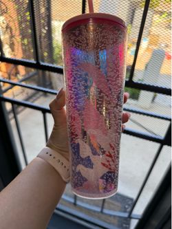 Pink reusable plastic Starbucks  cup