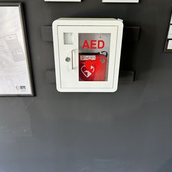 AED Defibrillator And Mounted Cabinet