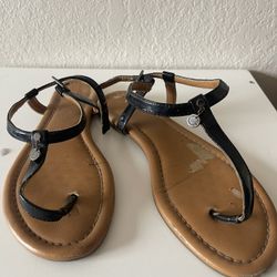 Bcbgeneration, Women’s Black Strap Buckle Sandals,  Size 8 In Fair Condition