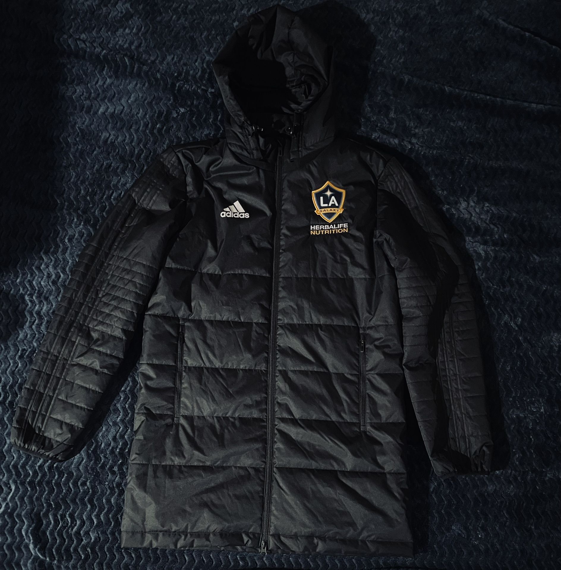 Adidas LA Galaxy Parka Puff Jacket Coach Sideline Men Medium