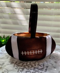 Football-Shaped Easter Basket with Handle