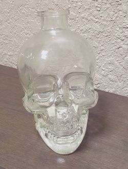 6in Skull Decanter Table Decor Skeleton Head Clear Glass