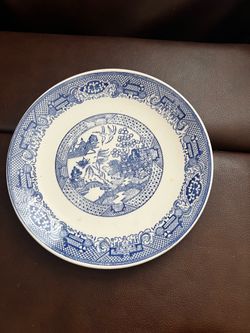 Blue Willow, Transferware Luncheon Plate, Antique China