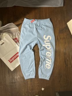 Supreme Satin Applique Sweatpants Blue