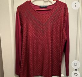 Red blouse rhinestones