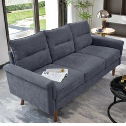 Ovios 71.69-in W Modern Gray 3-seater Sofa with Slipcover