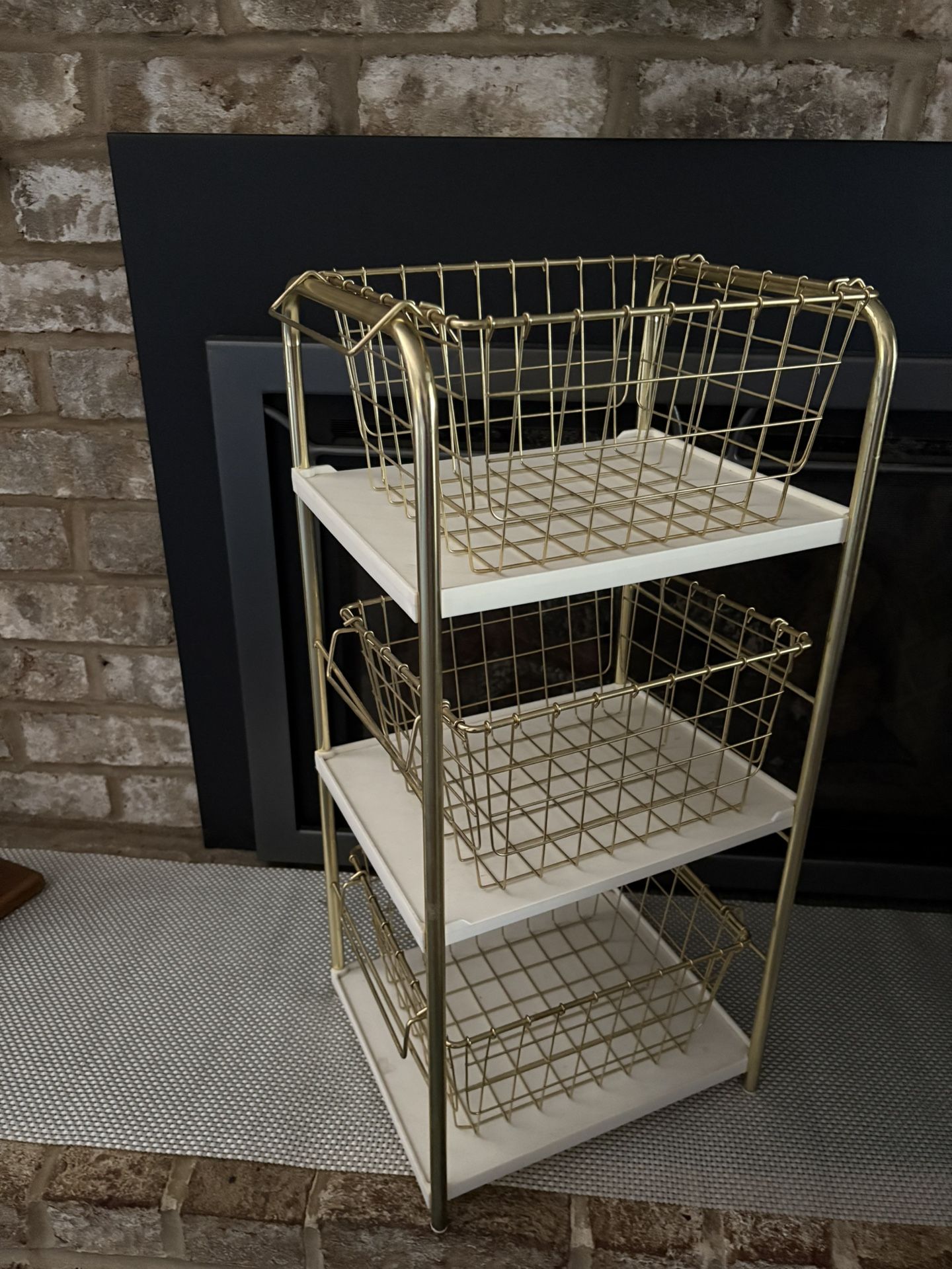 Cute Portable 3 Basket storage Shelf.
