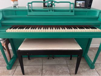 Green painted piano-tuned and working!