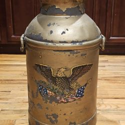 Authentic Vintage 1900s Metal Dairy Can For Sale 